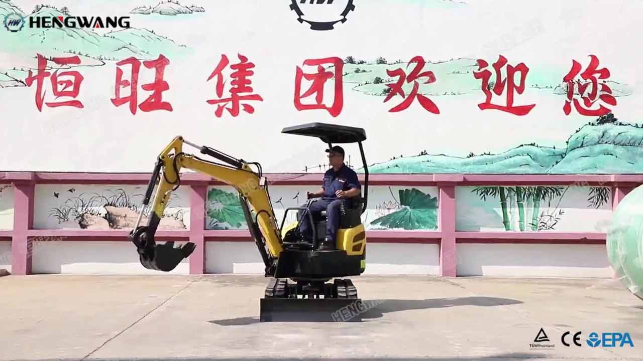 The HW-20W Mini Excavator operation shows